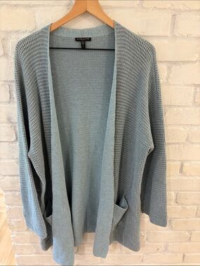 Eileen Fisher Woman Cotton Waffle Knit Cardigan (B8)
